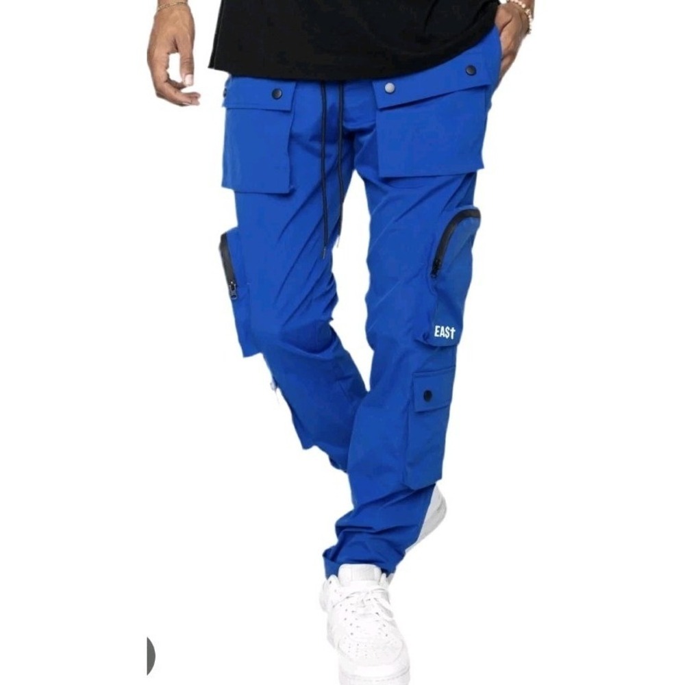 NEW EPTM Dave East Cargo Pants Men XL 36x34 Streetwear "Dope Boy" Blue Pockets
